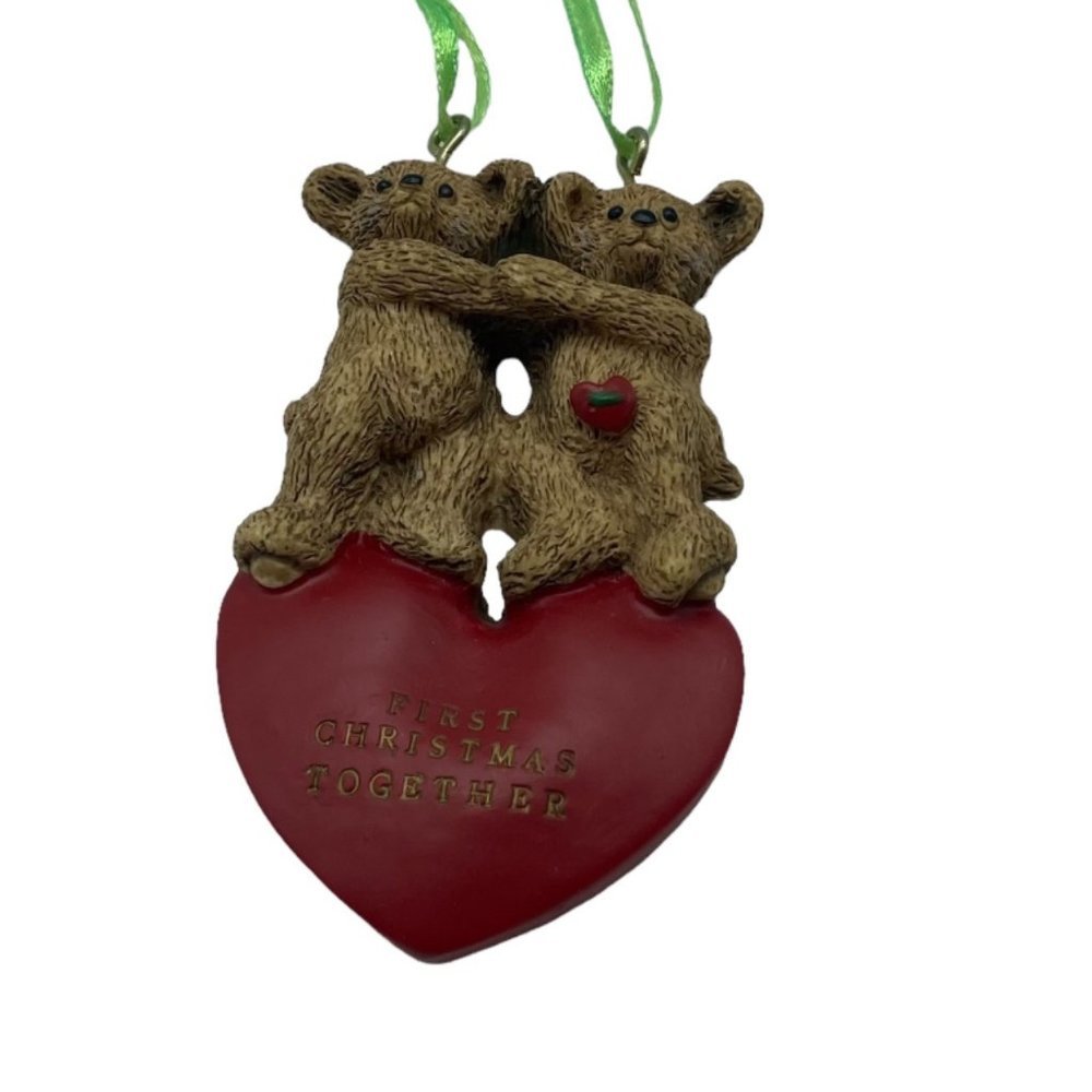 Vintage Rare Kurt S. Adler First Christmas Together Love Heart Bears Ornament